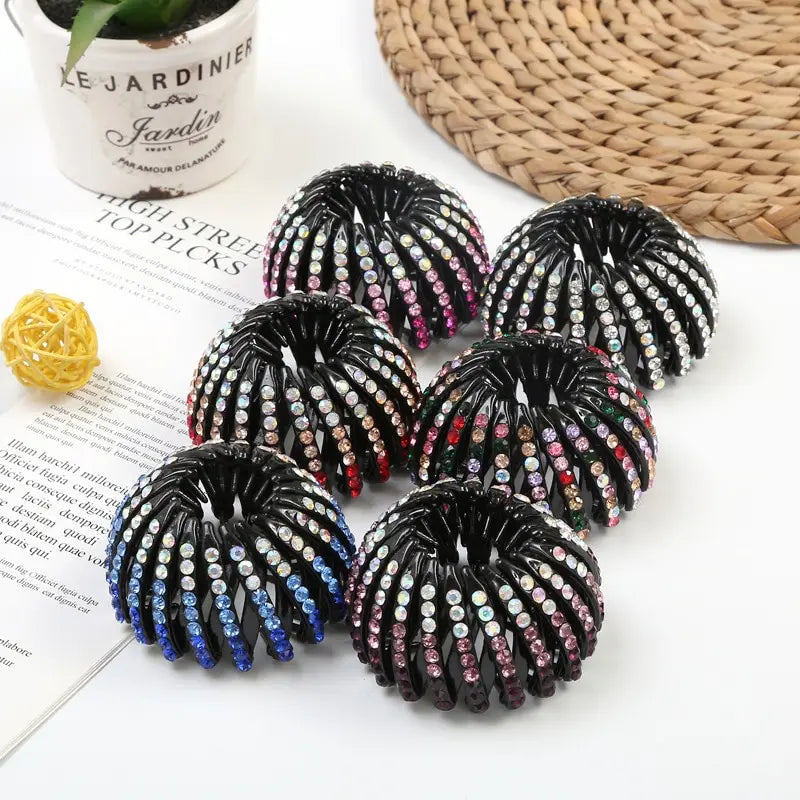 Luxury Beaded Hair Claw - "Elegant multi color hair clip for women"