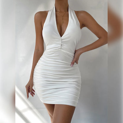 Sexy Deep V-neck Women Tight Club Mini Dress