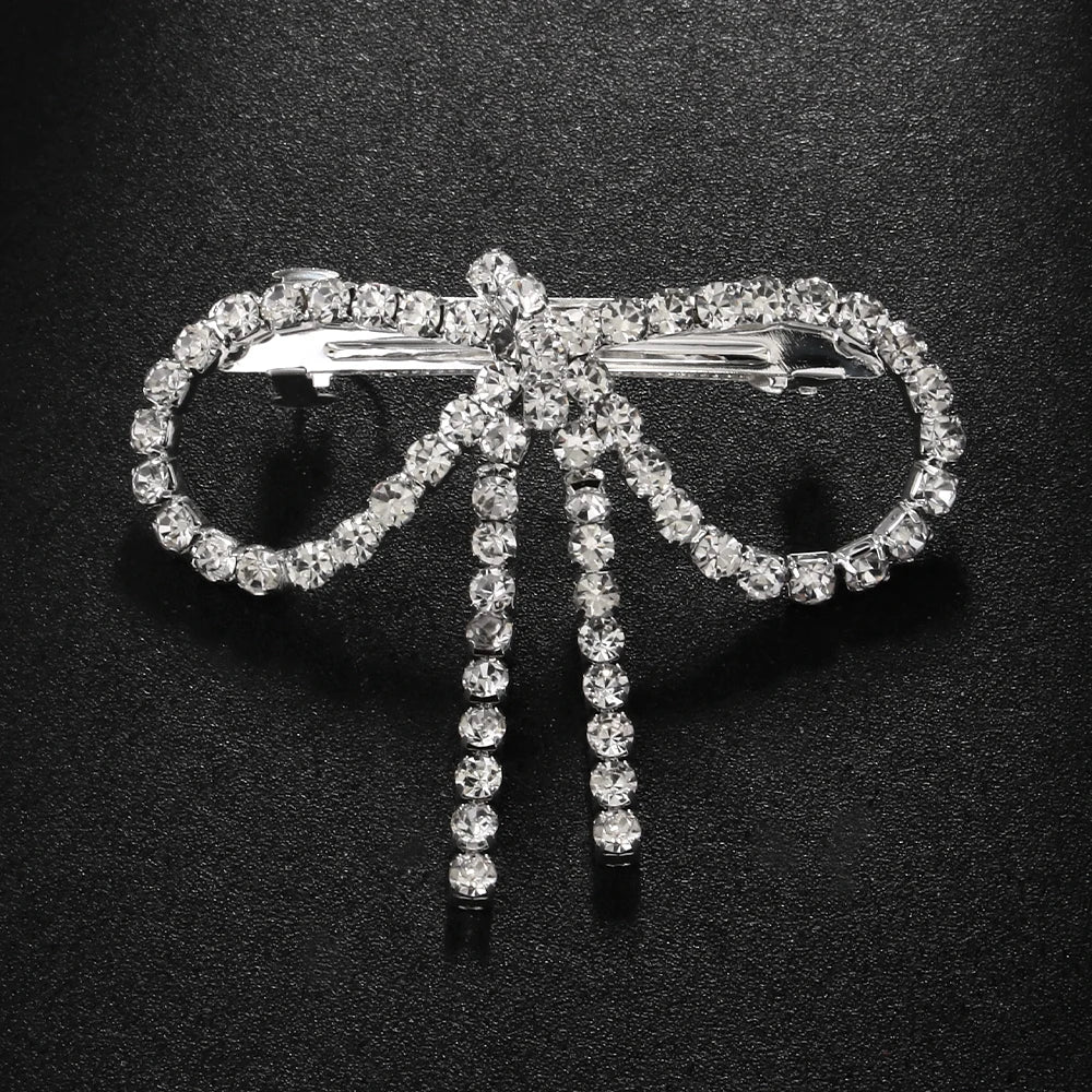 Large Butterfly Tassel Rhinestone Hair Clip