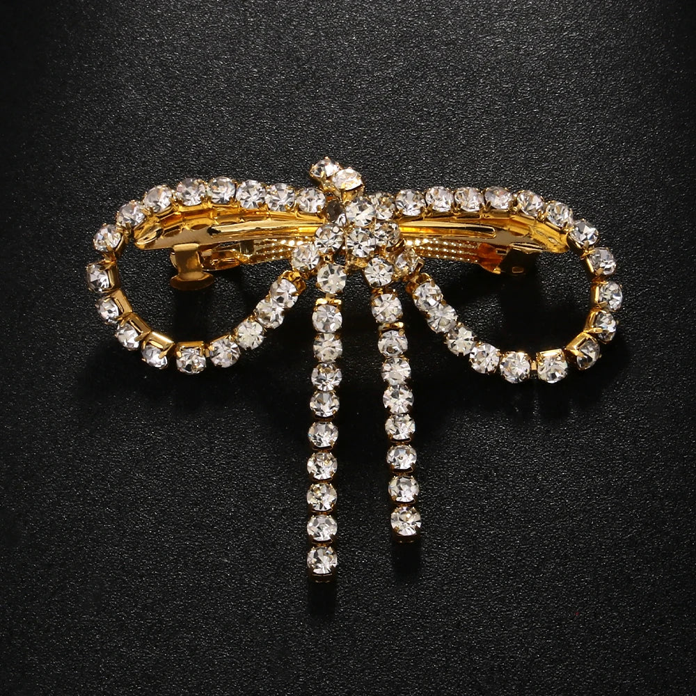 Large Butterfly Tassel Rhinestone Hair Clip